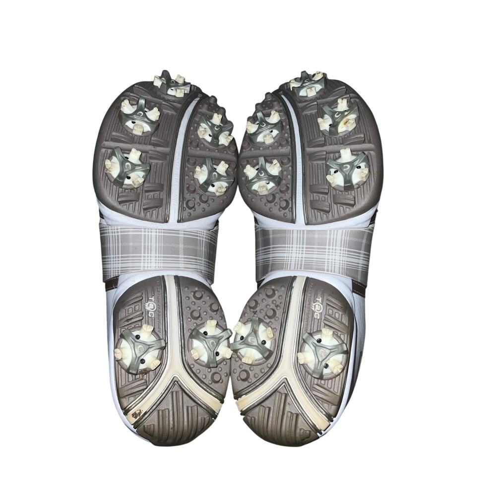 Nike Air Tac Golf Shoes White/Grey Plaid Check Soft Spikes Size 7.5 - Picture 4 of 6